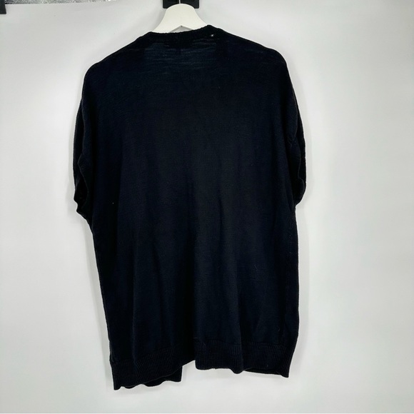 Milly Black Wool Blend Short Sleeve Cardigan Vest P (XS) - Picture 3 of 7
